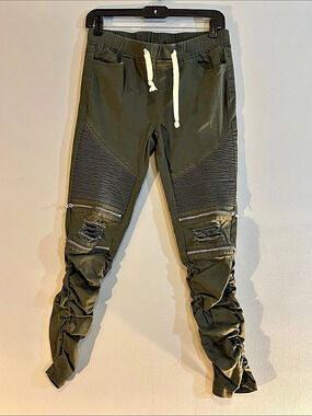 Twin Sisters Olive Ruched Skinny Pants Size Medium